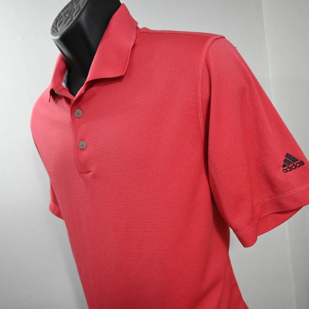 Adidas Golf Polo‎ ClimaLite Red Performance Short Sleeve Mens Size Small
